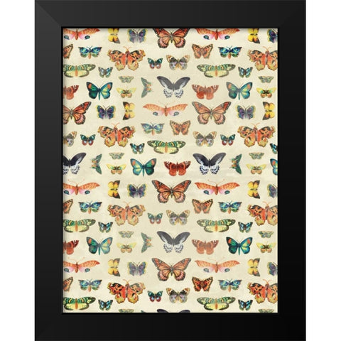 Butterflies Black Modern Wood Framed Art Print by Grey, Jace