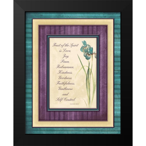 Religious Floral 2 Black Modern Wood Framed Art Print by Grey, Jace