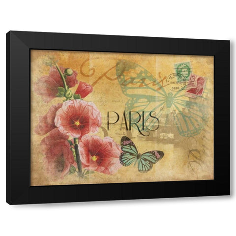 Paris Postcard 2 Black Modern Wood Framed Art Print by Grey, Jace