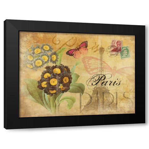 Paris Postcard 6 Black Modern Wood Framed Art Print by Grey, Jace