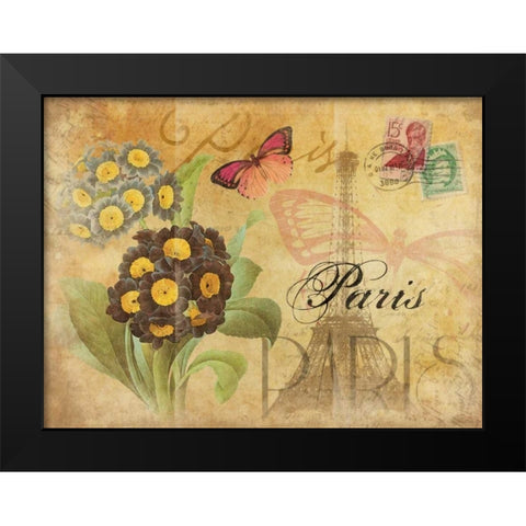 Paris Postcard 6 Black Modern Wood Framed Art Print by Grey, Jace