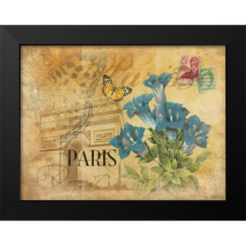 Paris Postcard 8 Black Modern Wood Framed Art Print by Grey, Jace