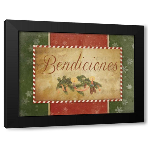 Bendiciones Black Modern Wood Framed Art Print by Grey, Jace