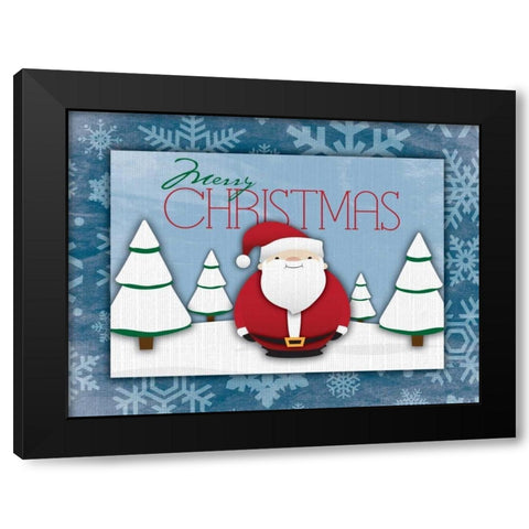 Merry Christmas Black Modern Wood Framed Art Print by Grey, Jace