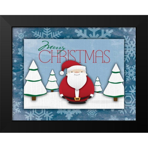 Merry Christmas Black Modern Wood Framed Art Print by Grey, Jace