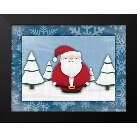 Santa Black Modern Wood Framed Art Print by Grey, Jace