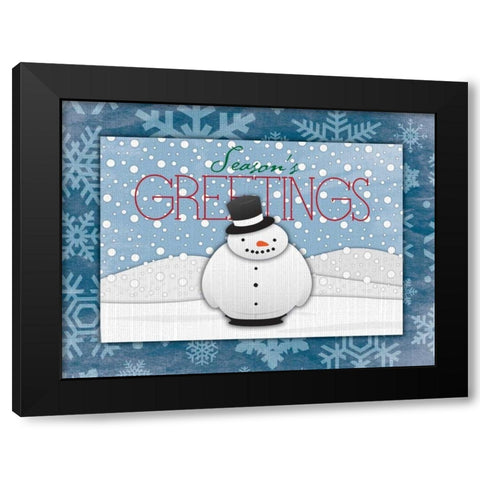 Seasons Greetings Black Modern Wood Framed Art Print by Grey, Jace