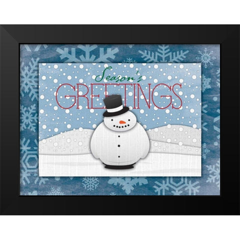 Seasons Greetings Black Modern Wood Framed Art Print by Grey, Jace