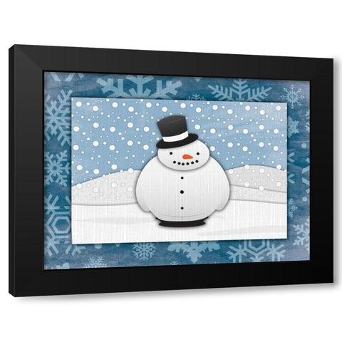 Snowman Black Modern Wood Framed Art Print by Grey, Jace