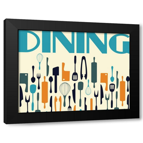 Kitchen Dinning B Black Modern Wood Framed Art Print with Double Matting by Grey, Jace