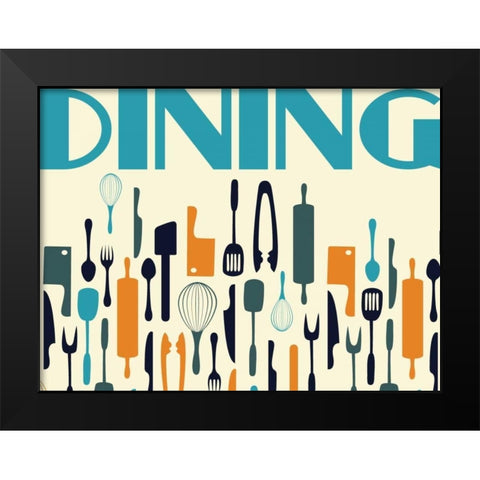 Kitchen Dinning B Black Modern Wood Framed Art Print by Grey, Jace