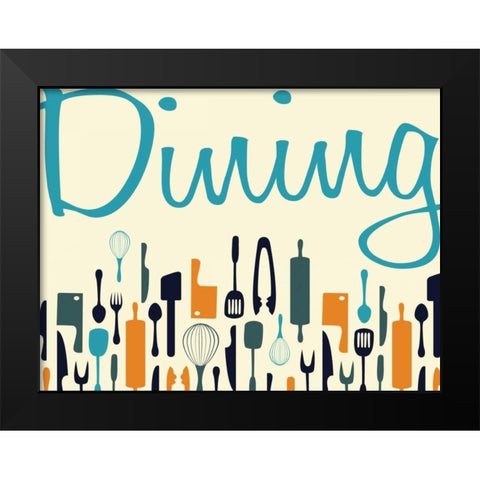 Kitchen Dinning D Black Modern Wood Framed Art Print by Grey, Jace