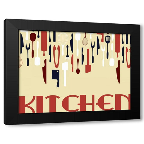 Kitchen Dinning E Black Modern Wood Framed Art Print by Grey, Jace