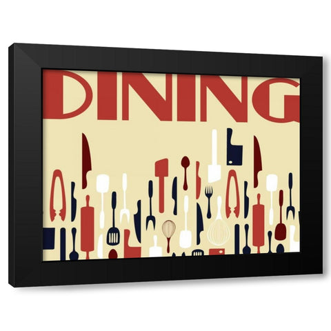 Kitchen Dinning F Black Modern Wood Framed Art Print by Grey, Jace
