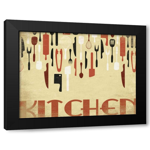 Kitchen Dinning G Black Modern Wood Framed Art Print by Grey, Jace