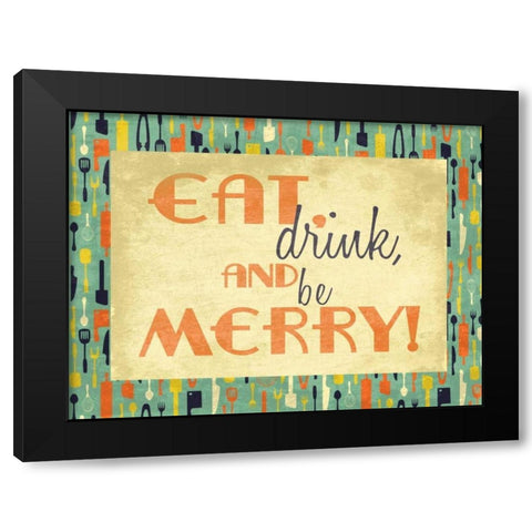 Merry Kitchen Black Modern Wood Framed Art Print by Grey, Jace