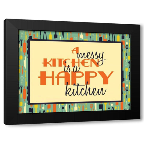Messy Kitchen 2 Black Modern Wood Framed Art Print with Double Matting by Grey, Jace