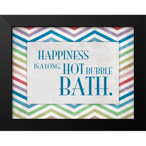 Chevron Bath A Black Modern Wood Framed Art Print by Grey, Jace