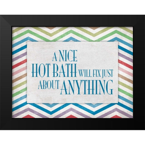 Chevron Bath B Black Modern Wood Framed Art Print by Grey, Jace