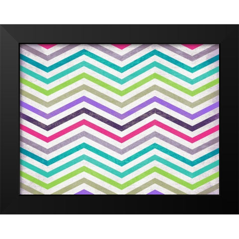 Chevron in Color Black Modern Wood Framed Art Print by Grey, Jace