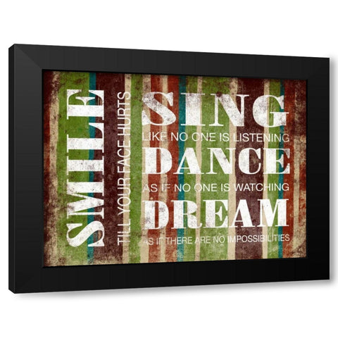 Smile Inspirational Black Modern Wood Framed Art Print by Grey, Jace