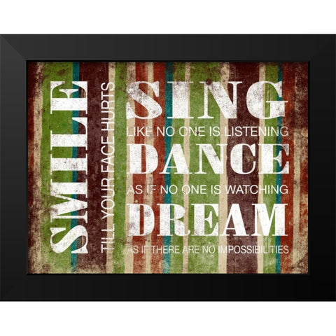 Smile Inspirational Black Modern Wood Framed Art Print by Grey, Jace