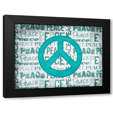 Peace Black Modern Wood Framed Art Print by Grey, Jace
