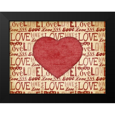 Love Black Modern Wood Framed Art Print by Grey, Jace