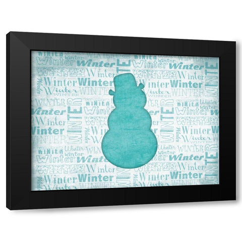 Snowman Black Modern Wood Framed Art Print by Grey, Jace