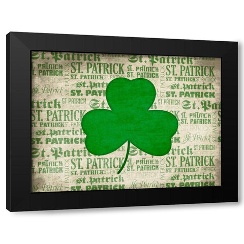 Shamrock Black Modern Wood Framed Art Print by Grey, Jace
