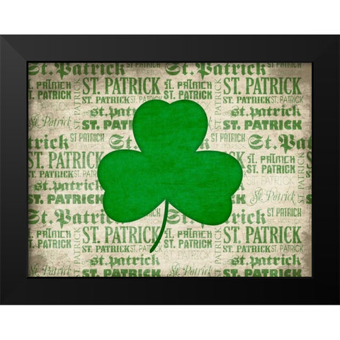 Shamrock Black Modern Wood Framed Art Print by Grey, Jace
