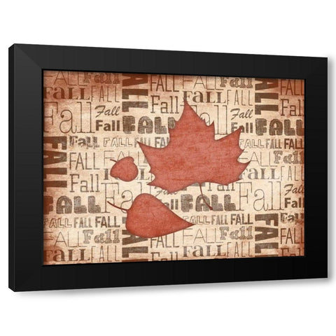 Leaves Black Modern Wood Framed Art Print by Grey, Jace
