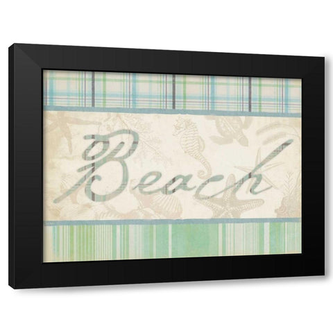 Beach Black Modern Wood Framed Art Print by Grey, Jace