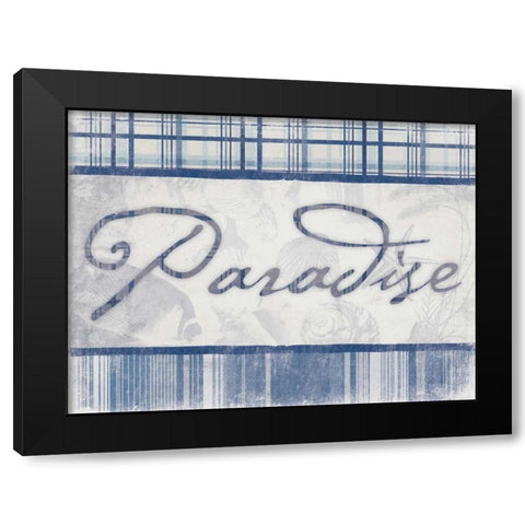 Paradise in Navy Black Modern Wood Framed Art Print by Grey, Jace