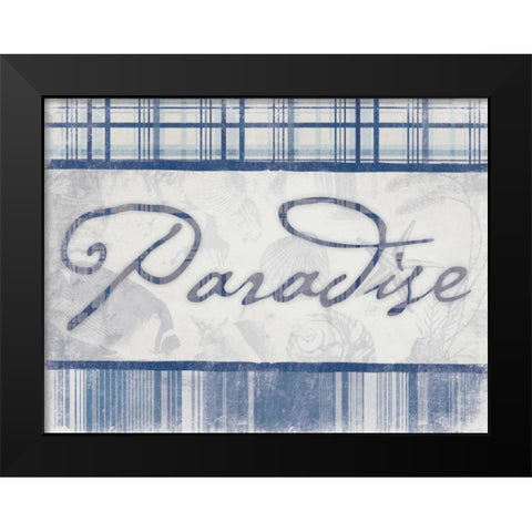Paradise in Navy Black Modern Wood Framed Art Print by Grey, Jace
