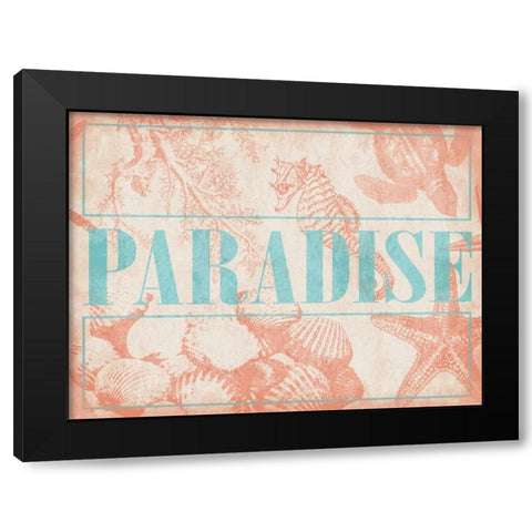 Paradise Shells Black Modern Wood Framed Art Print by Grey, Jace