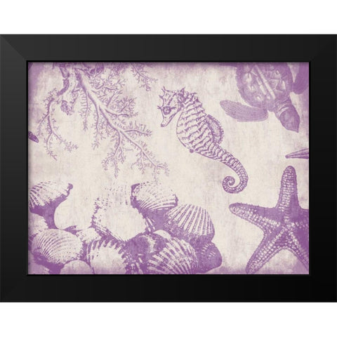 Sea Life in Plum 1 Black Modern Wood Framed Art Print by Grey, Jace