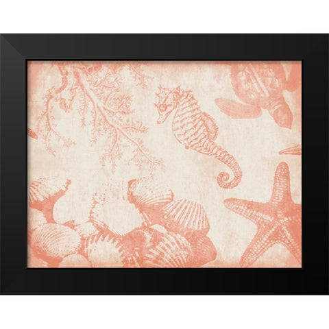 Sea Life in Beige 1 Black Modern Wood Framed Art Print by Grey, Jace
