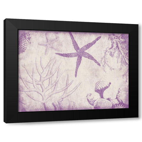 Sea Life in Plum 2 Black Modern Wood Framed Art Print by Grey, Jace