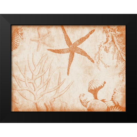 Sea Life in Burnt Orange 2 Black Modern Wood Framed Art Print by Grey, Jace