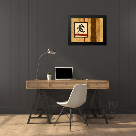Love Black Modern Wood Framed Art Print by Grey, Jace