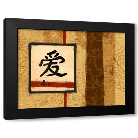 Love Black Modern Wood Framed Art Print by Grey, Jace