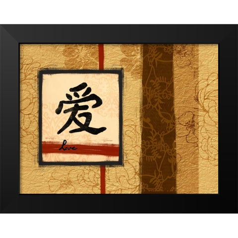 Love Black Modern Wood Framed Art Print by Grey, Jace