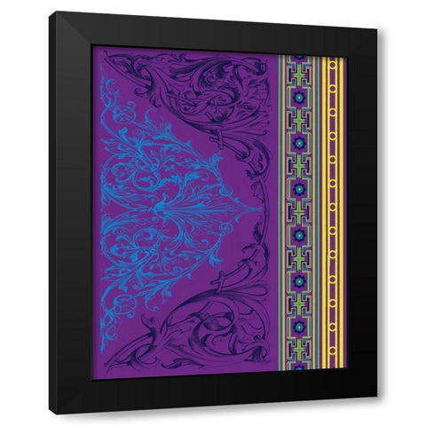 Patterns M4 Black Modern Wood Framed Art Print with Double Matting by Grey, Jace