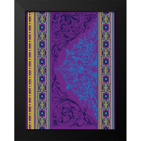 Patterns M Black Modern Wood Framed Art Print by Grey, Jace