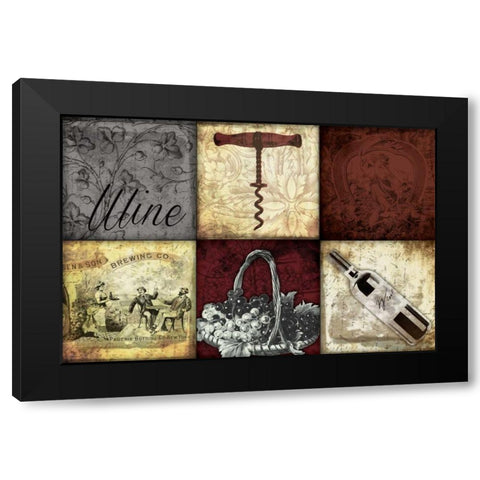 Wine Patch Black Modern Wood Framed Art Print by Grey, Jace