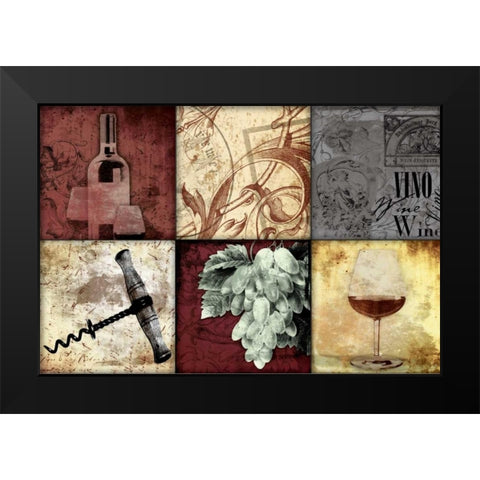 Wine Patch 2 Black Modern Wood Framed Art Print by Grey, Jace