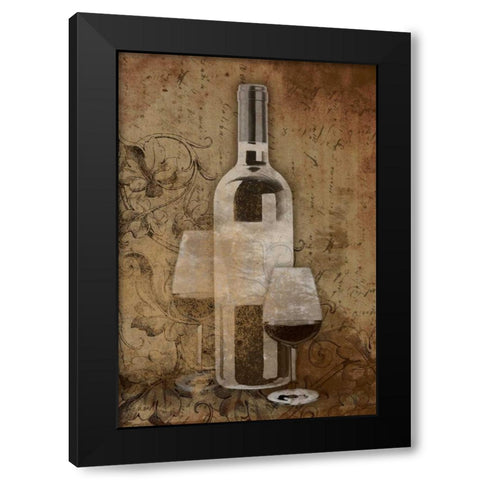 Wine Black Modern Wood Framed Art Print with Double Matting by Grey, Jace