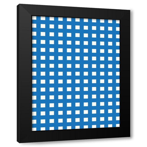 Patterns Blue Black Modern Wood Framed Art Print by Grey, Jace