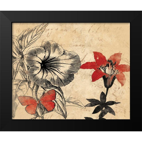 Wisdom Floral No  World Black Modern Wood Framed Art Print by Grey, Jace